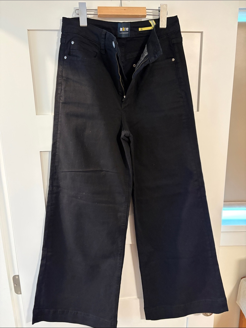 Maeve Black Wide-Leg Trousers